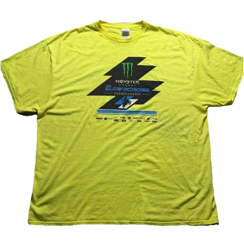 Monster Energy AMA Supercross Championship T Shirt 3XL Neon Yellow Graphic Tee